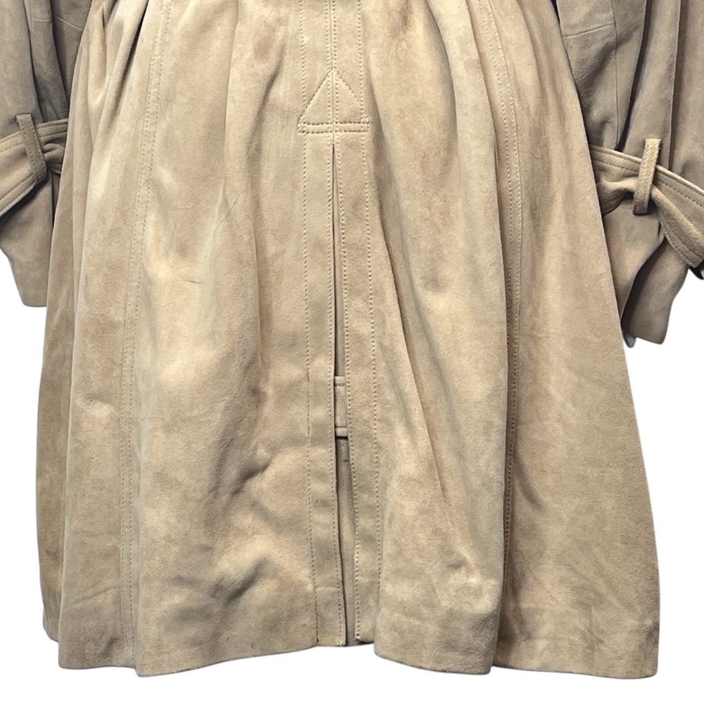 Banana Republic Classic Double Breasted Tan Suede Trench Coat Size XXL - Picture 10 of 15